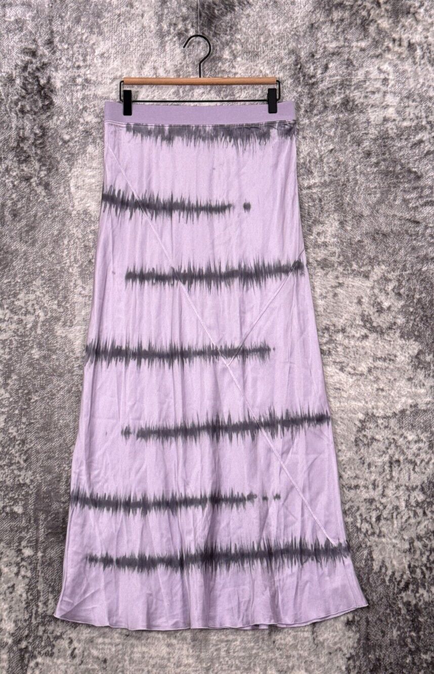 ATM Skirt Medium Womens Purple Tie Dye Silk Pullon A Line Midi Maxi